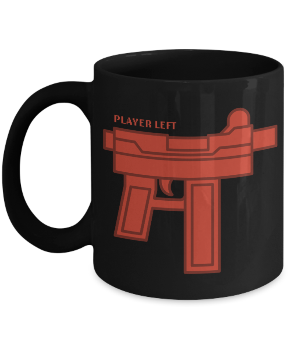 Plants vs zombies gift box mugs , Player Left - Black Coffee Mug Porcelain Tea Cup 11 oz - Great Gift