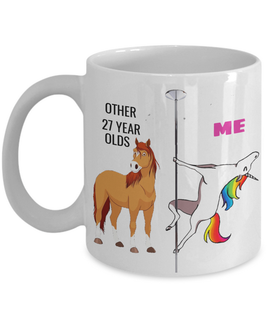 Unicorn Birthday gift 27th Birthday Gift for Women - Other 27 Year Olds Me Unicorn Coffee Mug - Funny White Porcelain Coffee 11 oz for Grandma,   Mom, Sister, Best Friend, Women, Her - Born In 1993