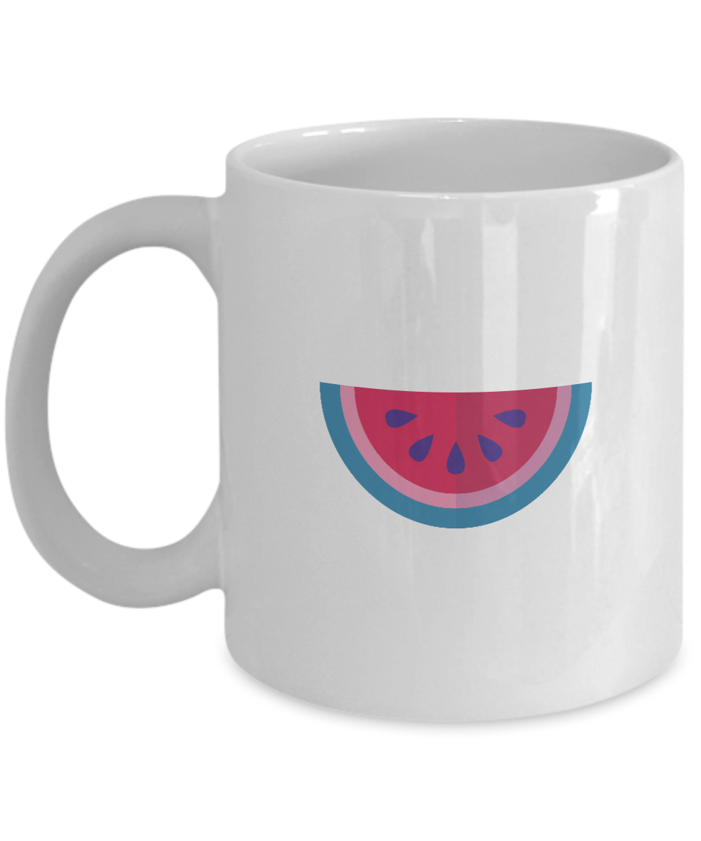Beach Water Melon half coffee mugs - Funny Christmas Gifts -Funny White coffee mugs 11 oz