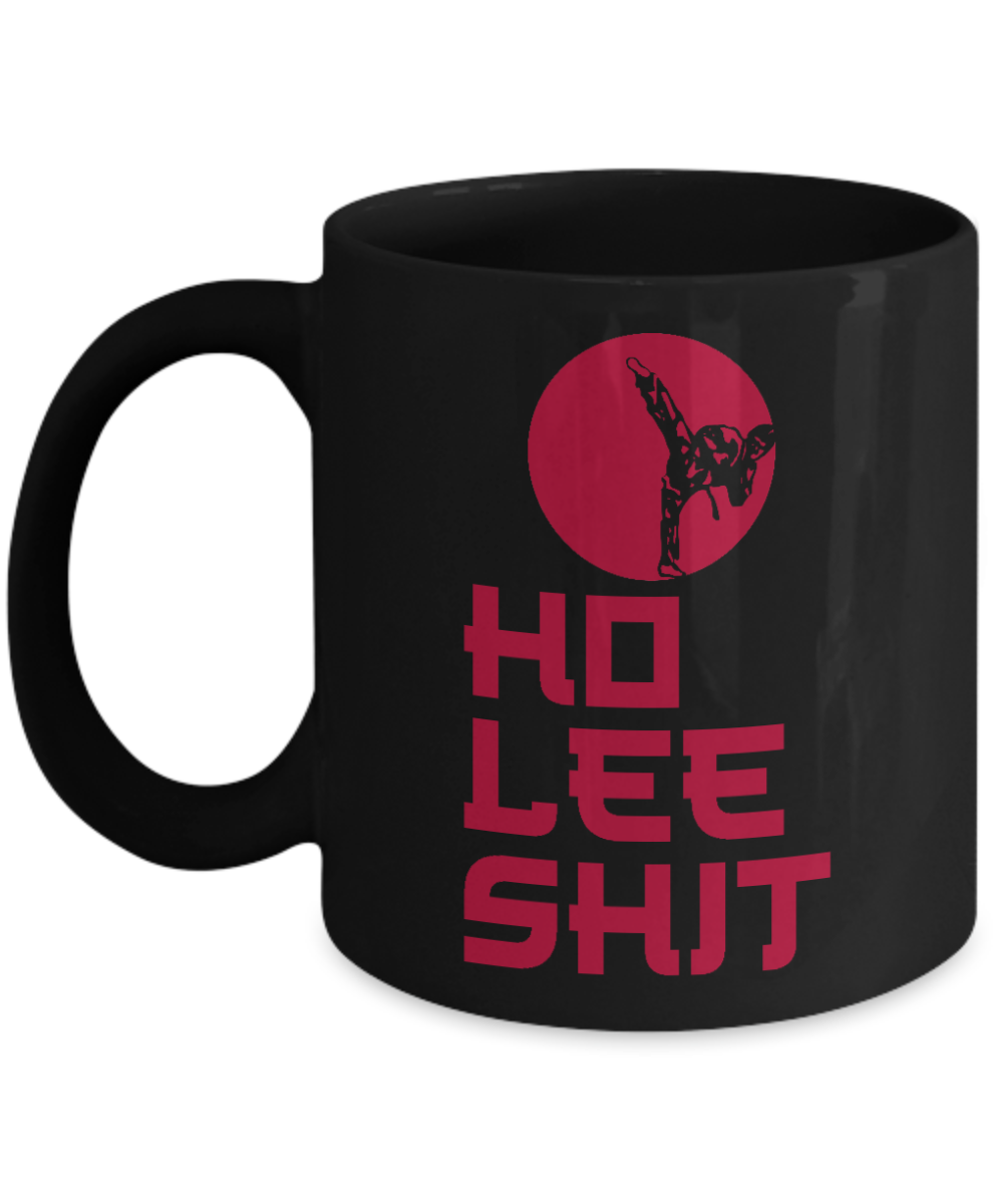Martial Arts Master Coffee Mug, Ho Lee Shit-Black Porcelain Coffee Mug 11 oz For Karate, Kung Fu, Student, Master, Instructor