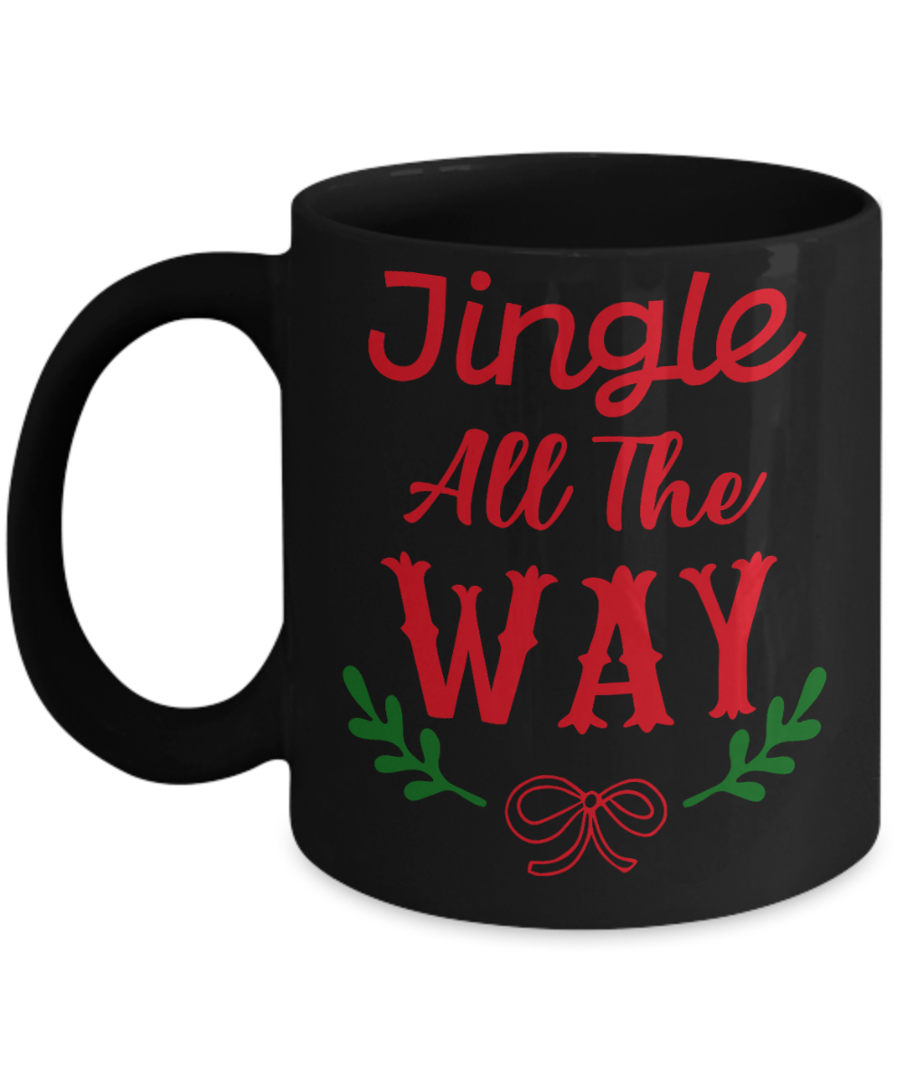 Knightmare before christmas mug - Jingle All The Way - Funny Christmas Gifts Mugs, Christmas Gifts for family Ceramic Cup Black, Funny Mugs Gift Ideas 11 Oz