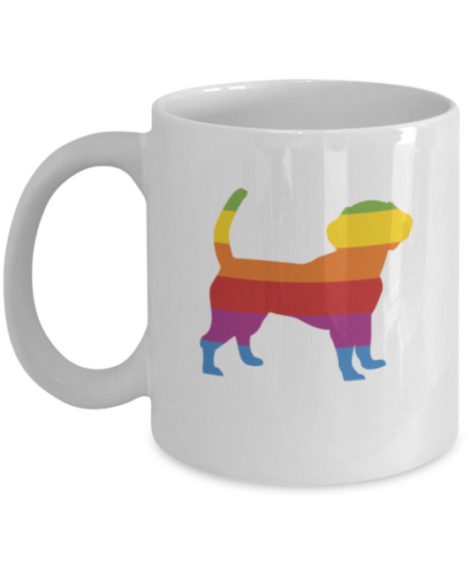 Gift gor dog lovers , Think Beagle - White Coffee Mug Porcelain Tea Cup 11 oz - Great Gift