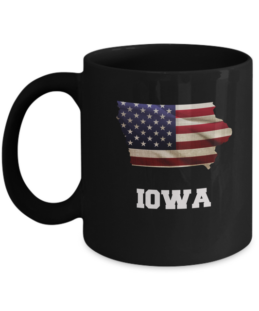I Love Iowa Coffee mug sets - 11 OZ Black coffee mugs  State Love Gift Idea Cup Funny