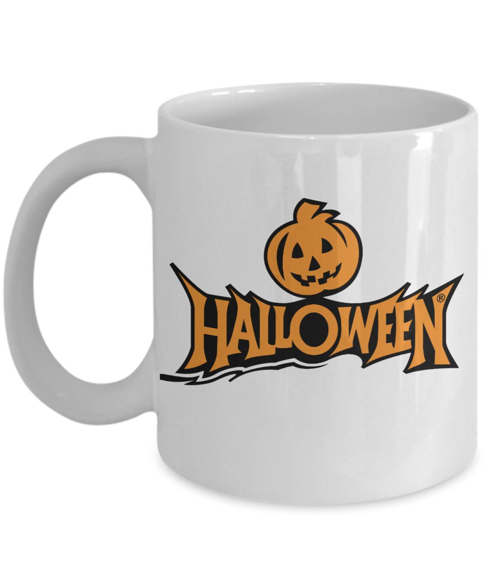 Halloween Pumpkin Mug - White Porcelain Coffee Cup,Premium 11 oz White coffee cup