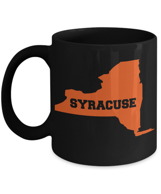 I Am From New York Personalized  Syracuse City Gift Coffee mug-Black Porcelain Coffee Mug 11 oz