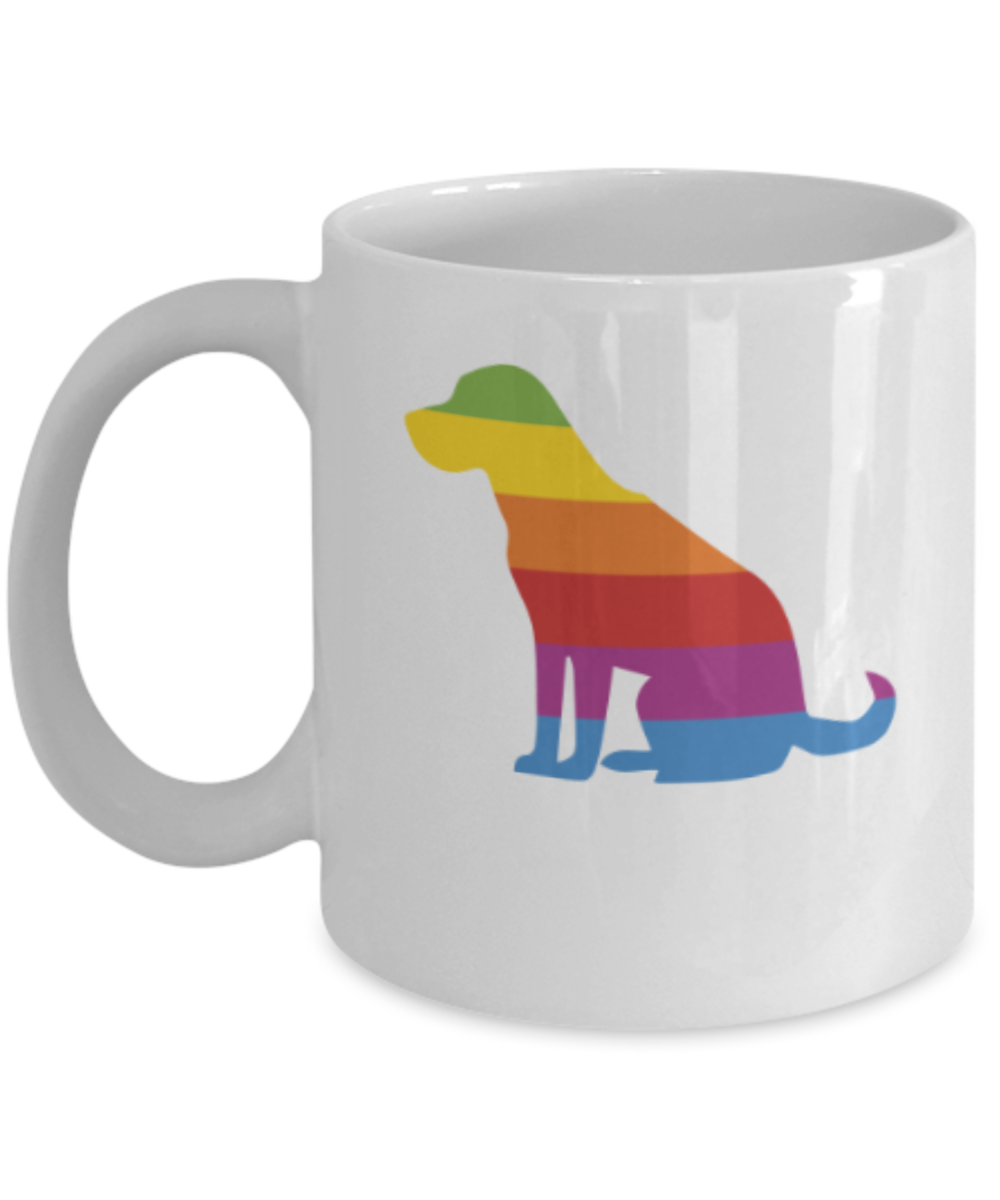 Gift gor dog lovers , Think Labrador - White Coffee Mug Porcelain Tea Cup 11 oz - Great Gift
