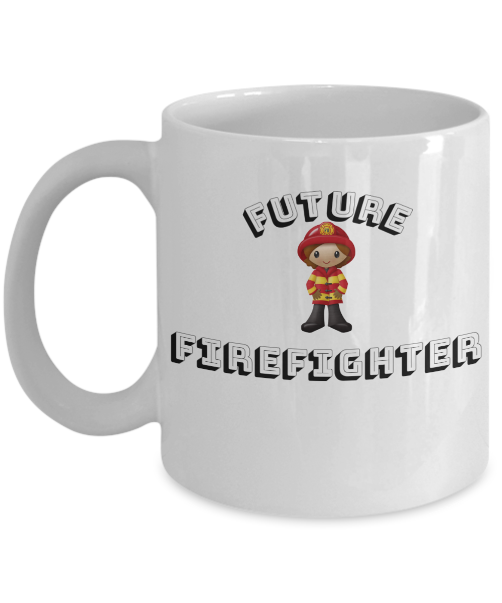 Future Firefighter Officer Coffee Mug- White Porcelain Coffee Cup,Premium 11 oz White coffee cup