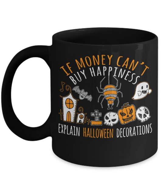 Halloween Lovers Mugs , Halloween Decorations - Black Coffee Mug Porcelain Tea Cup 11 oz - Great Gift