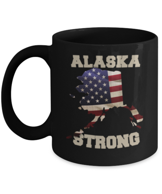 Alaska State coffee coffee mug - Porcelain Black Funny Coffee Mug, Black coffee mugs 11 oz