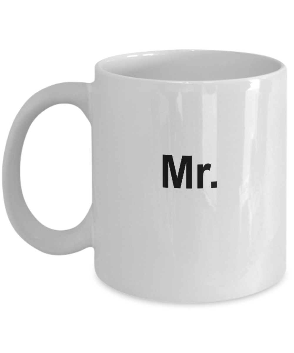 Mr and Mrs mug -Funny Christmas Gifts - Porcelain Coffee Mug Cute Cool Ceramic Cup Black, Best Office Tea Mug & Birthday Gag Gifts 11 oz