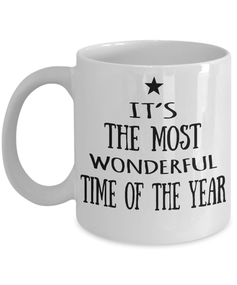 Nightmare before christmas mug, It's the most wonderful time of the year - White Coffee Mug Tea Cup 11 oz Gift