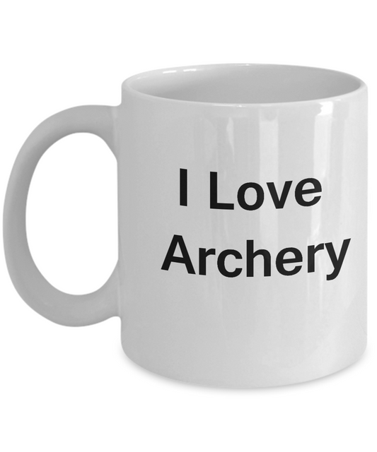 I Love Archery - Valentines Gifts - Porcelain White Funny Coffee White coffee mugs 11 oz
