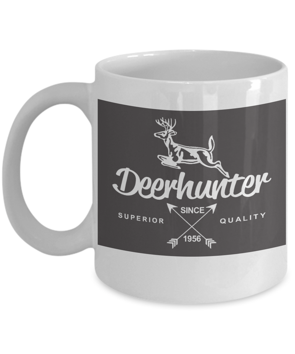 Deer Hunting Dad Gift Coffee mug, Deer Hunter Since 1956, Superior Quality-White Porcelain Coffee Mug 11 oz