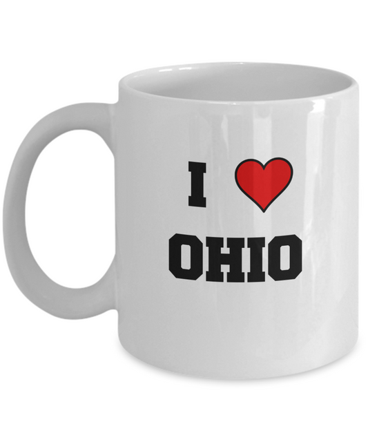 Ohio Tea Coffee Mugs,I Love Ohio USA States Ceramic Coffee Mug Tea Cup Gifts Mugs 11 oz Funny Mugs