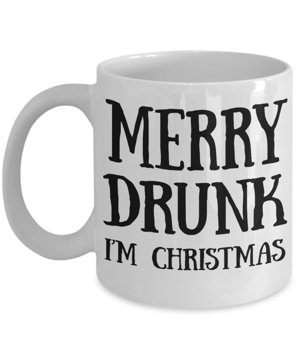 Nightmare before christmas mug, Merry drunk in christmas - White Coffee Mug Tea Cup 11 oz Gift
