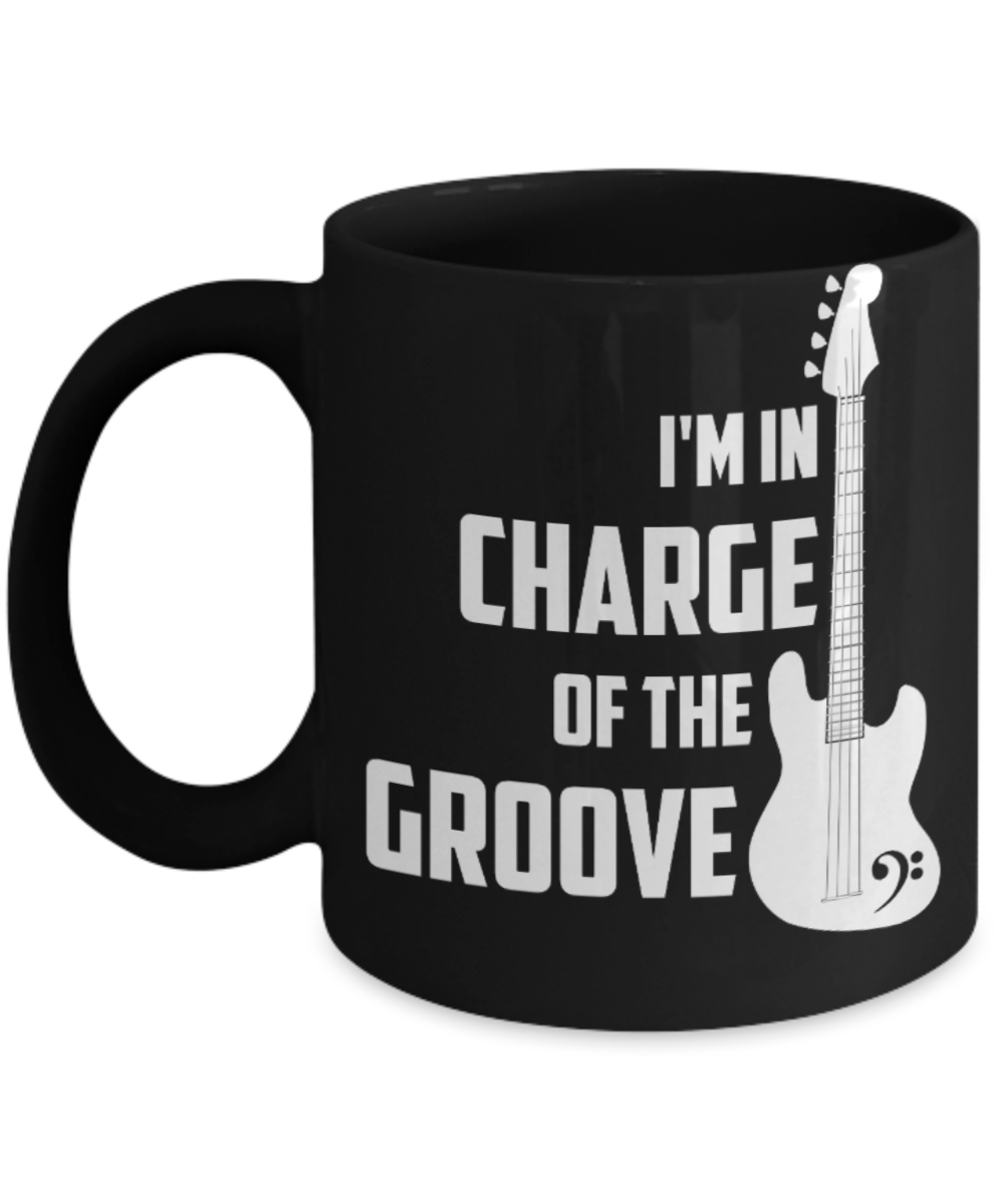 Groove Lovers Mugs , I'm in charge of Groove - Black Coffee Mug Porcelain Tea Cup 11 oz - Great Gift