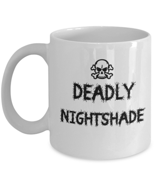 Deadly Nightshade 11 OZ Special Halloween Gift Coffee mugs and Tea cups 11 OZ Halloween celebrations Gift idea Witch Broom Hat Skull