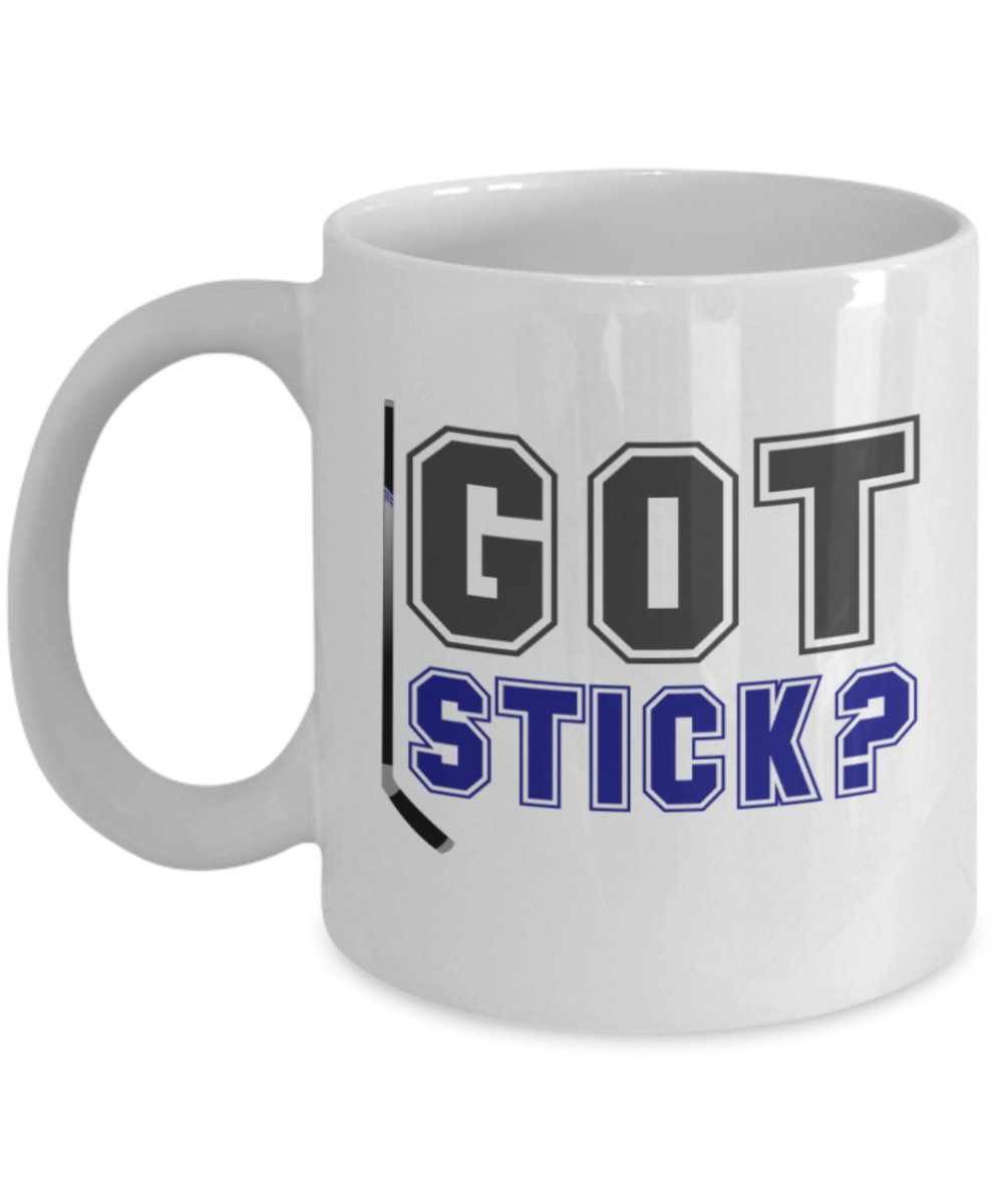 Hockey lovers mugs, Got Stick? - Funny White Porcelain Coffee 11 oz