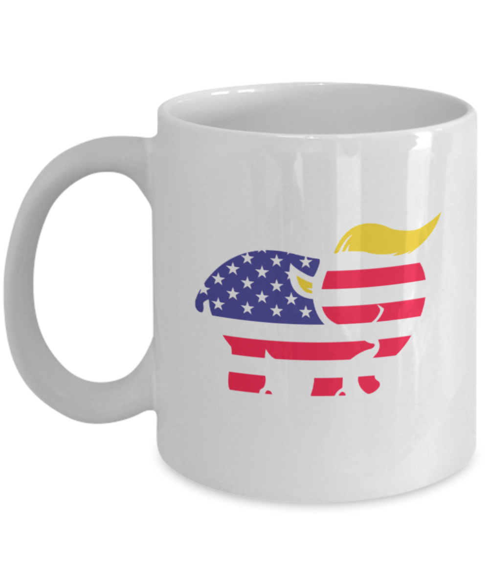 Trumplican - White Coffee Mug Porcelain Tea Cup 11 oz - Great Gift