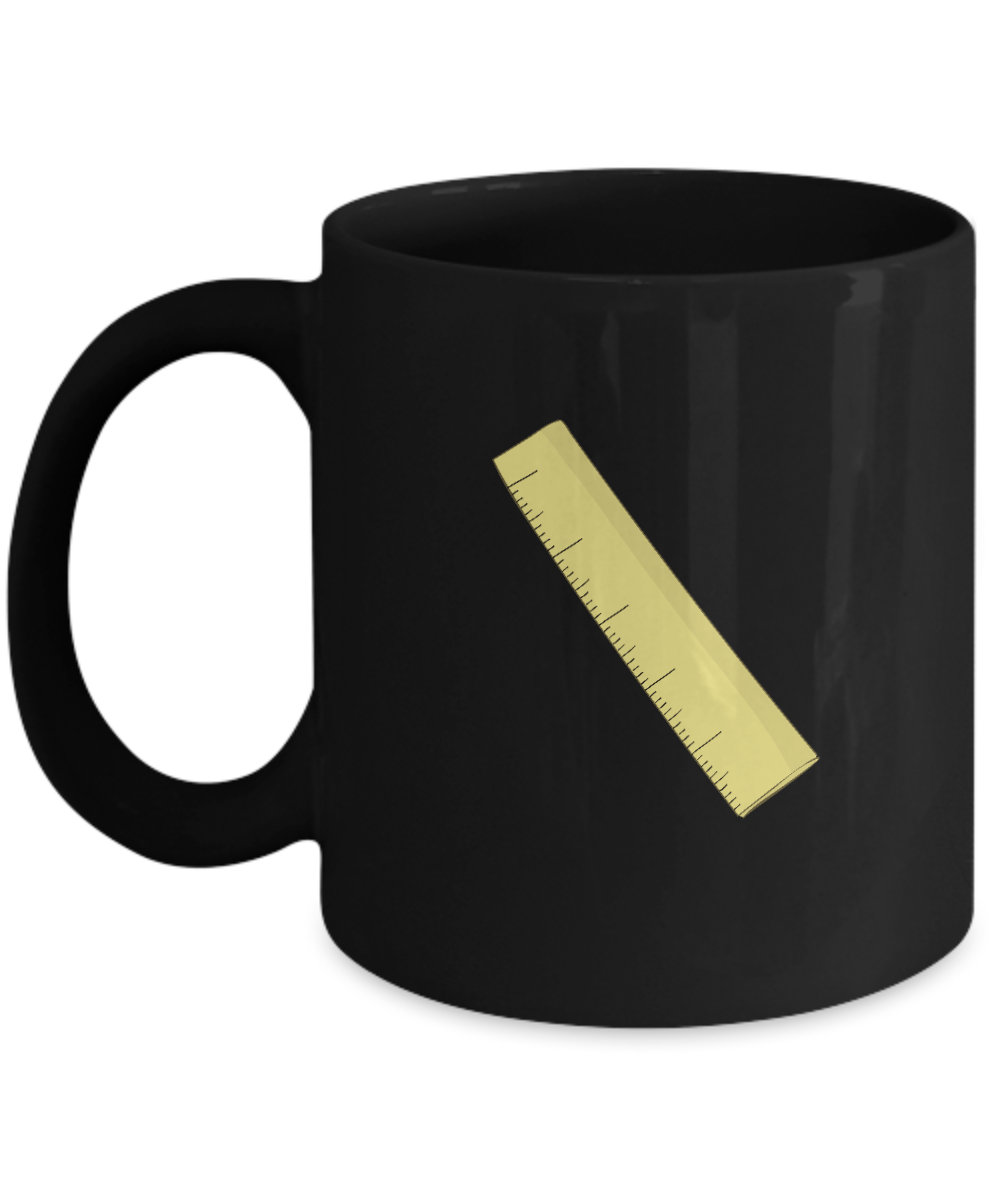 Ruler Yellow 2 Black Mugs - Funny coffee mugs - Porcelain Black coffee mugs 11 oz