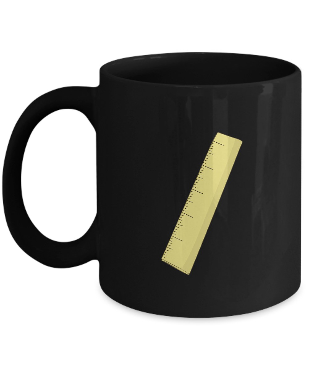 Ruler Yellow Black Mugs - Funny coffee mugs - Porcelain Black coffee mugs 11 oz
