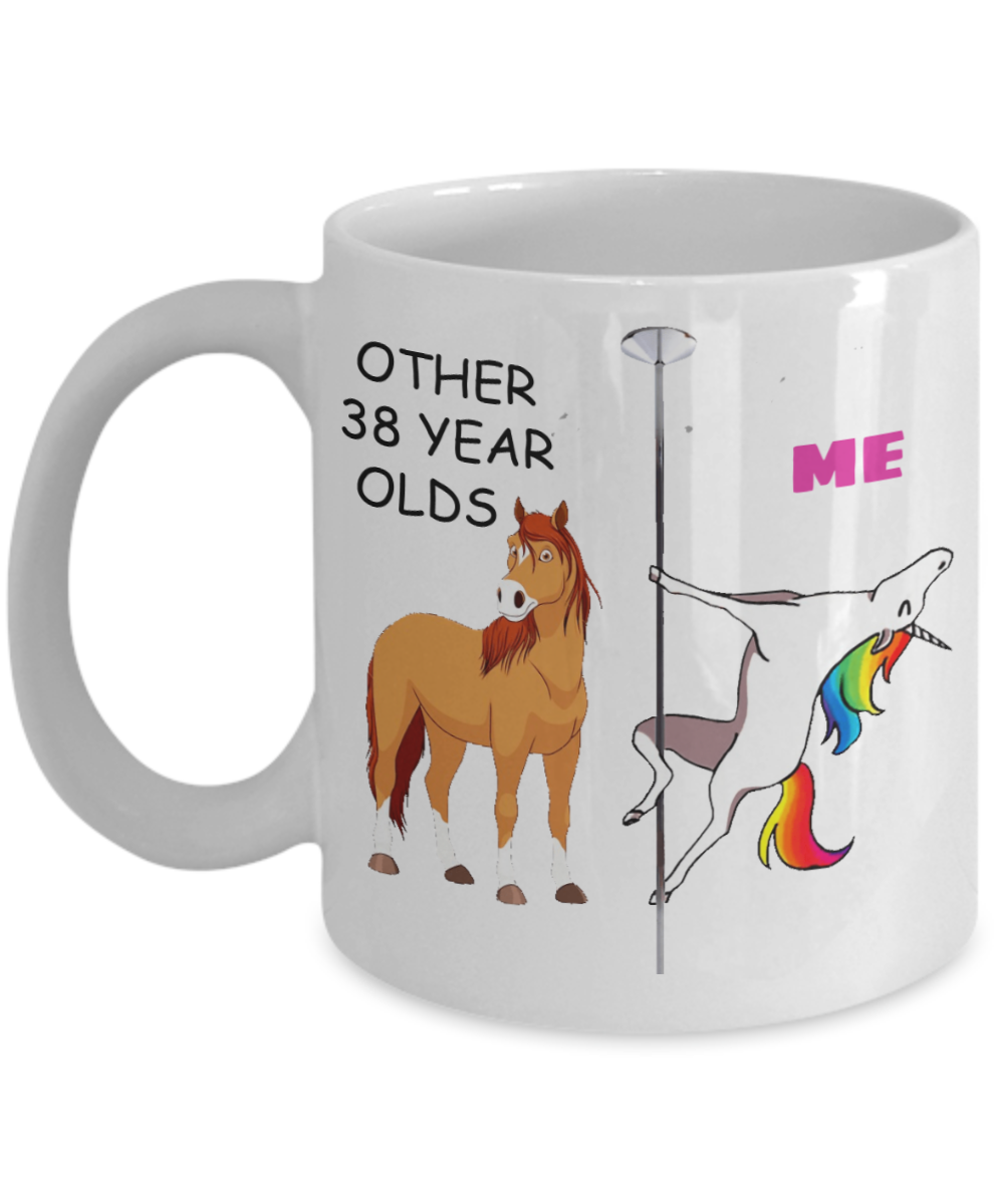 38th Birthday Gift for Women - Other 38 Year Olds Me Unicorn Coffee Mug - Funny White Porcelain Coffee 11 oz for Grandma, Mom, Sister, Best Friend, Women, Her - Born In 1983