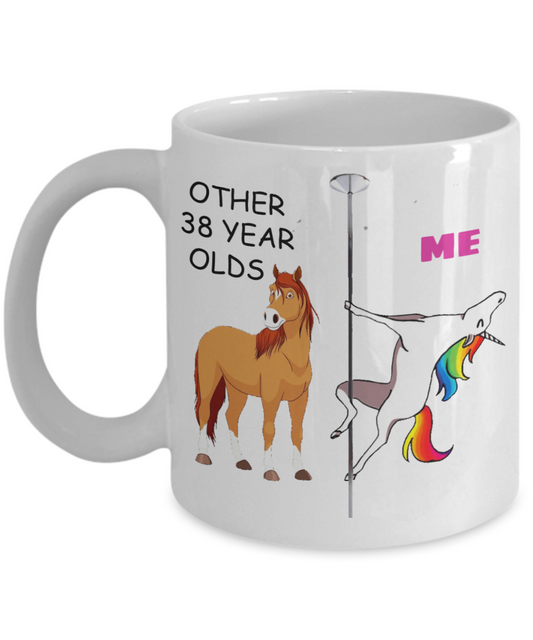 38th Birthday Gift for Women - Other 38 Year Olds Me Unicorn Coffee Mug - Funny White Porcelain Coffee 11 oz for Grandma, Mom, Sister, Best Friend, Women, Her - Born In 1983