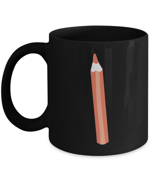 Pencil Smooth Red Black Mugs - Funny coffee Black coffee mugs 11 oz