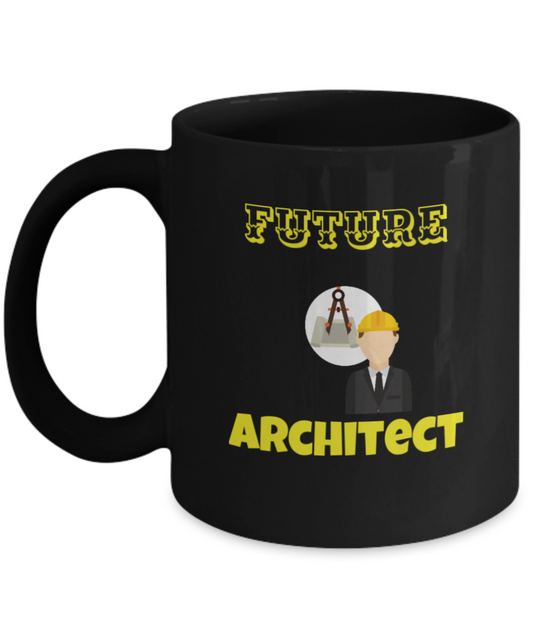 Architect Coffee Cup - Black Porcelain Coffee Cup,Premium 11 oz White coffee cup
