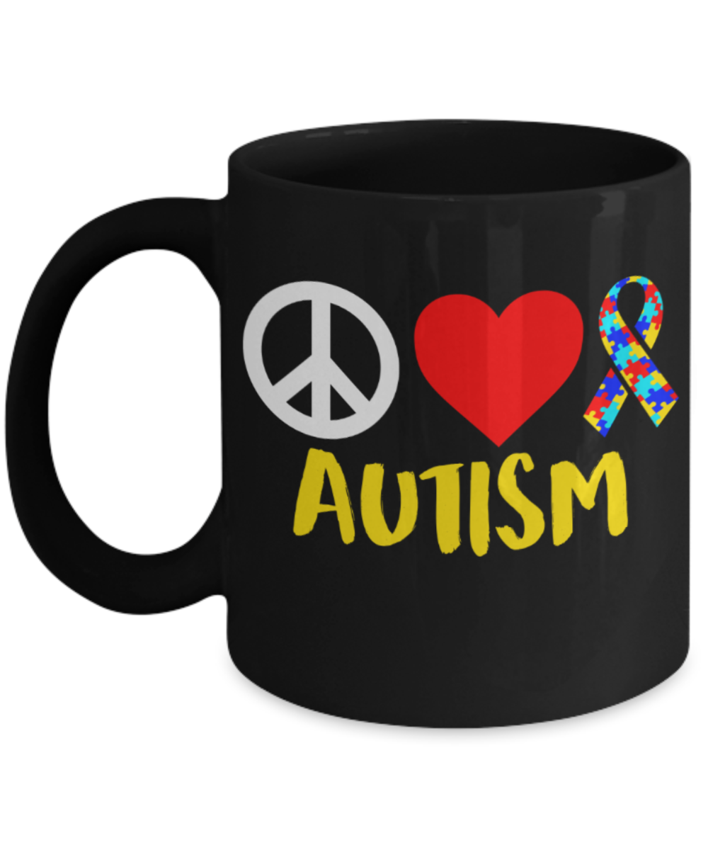 Whales lovers Mugs , Autism - Black Coffee Mug Porcelain Tea Cup 11 oz - Great Gift