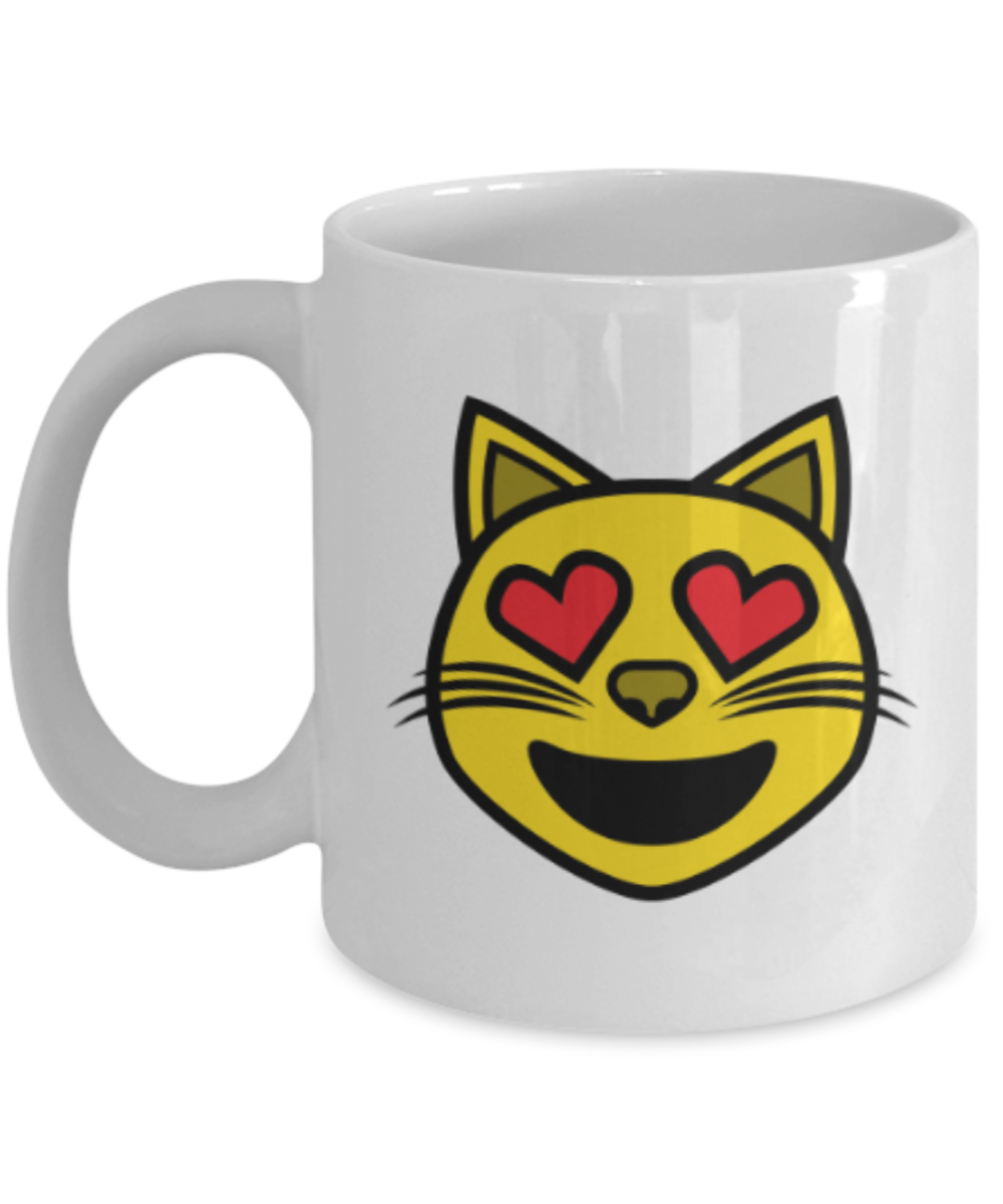 Gift gor cat lovers , Cat Eyes - White Coffee Mug Porcelain Tea Cup 11 oz - Great Gift