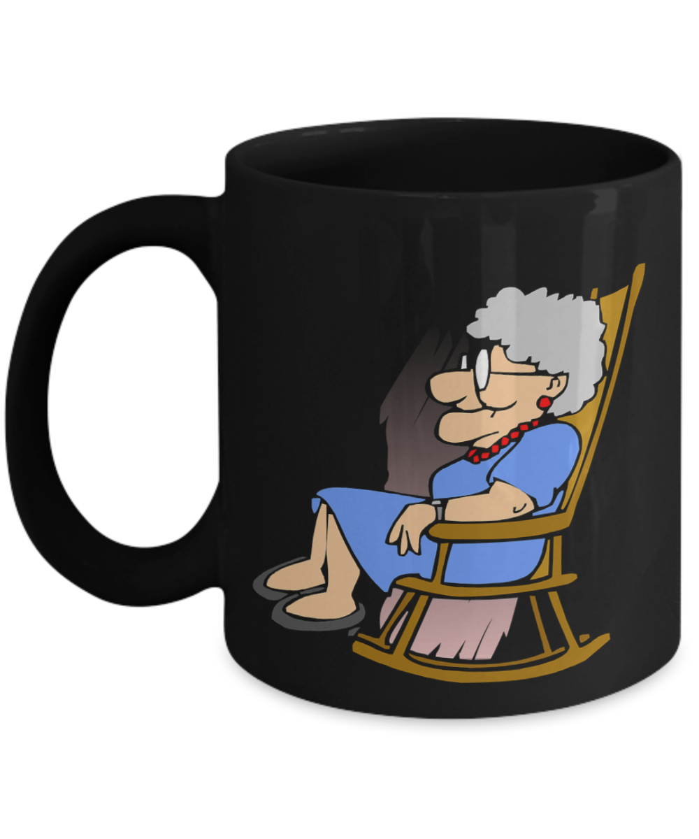 Grandma Coffee Mug - Black Porcelain Coffee Cup,Premium 11 oz Black coffee cup