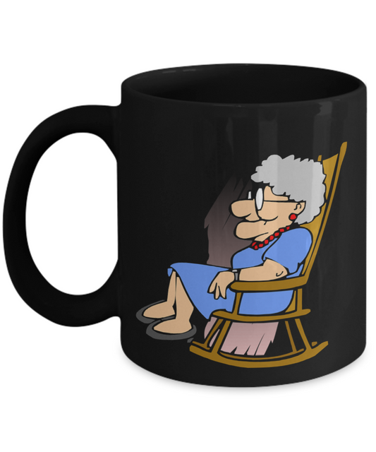 Grandma Coffee Mug - Black Porcelain Coffee Cup,Premium 11 oz Black coffee cup