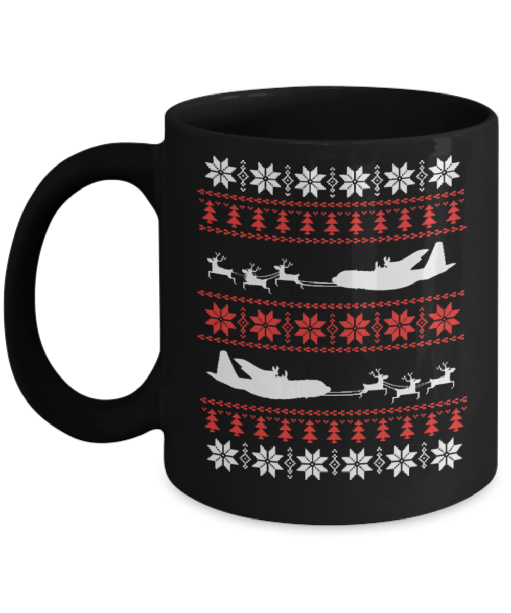 Peets coffee k cups christmas blend , Christmas Flight - Black Coffee Mug Porcelain Tea Cup 11 oz - Great Gift