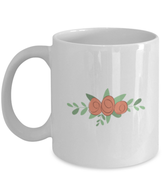 Bouquet Roses Smooth Coffee Mugs - Funny White coffee mugs 11 oz
