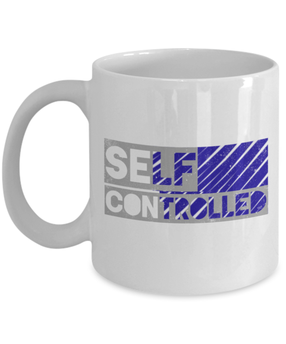Self controlled - Funny White Porcelain Coffee 11 oz