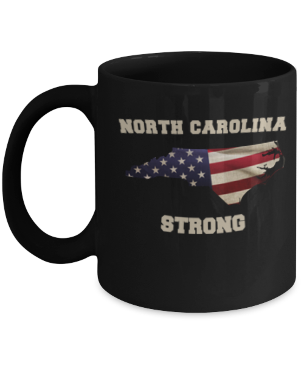 North Carolina coffee Black mug - Porcelain Black Funny Black coffee mugs 11 oz