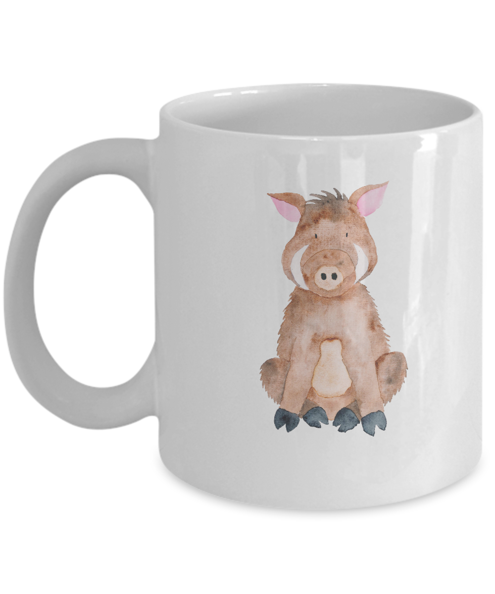 Boar Funny White Mugs - Funny Coffee Mugs - Porcelain White coffee mugs 11 oz