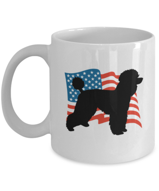 Gift gor dog lovers , USA Poodle - White Coffee Mug Porcelain Tea Cup 11 oz - Great Gift