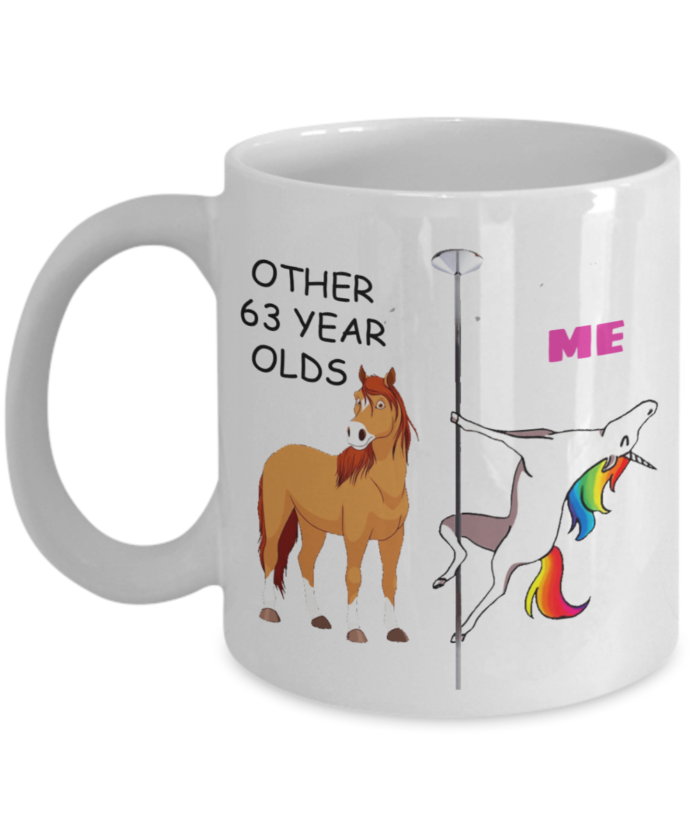 Unicorn Birthday gift 63rd Birthday Gift for Women - Other 63 Year Olds Me Unicorn Coffee Mug - Funny White Porcelain Coffee 11 oz for Grandma, Mom, Sister, Best Friend, Women, Her - Born In 1957