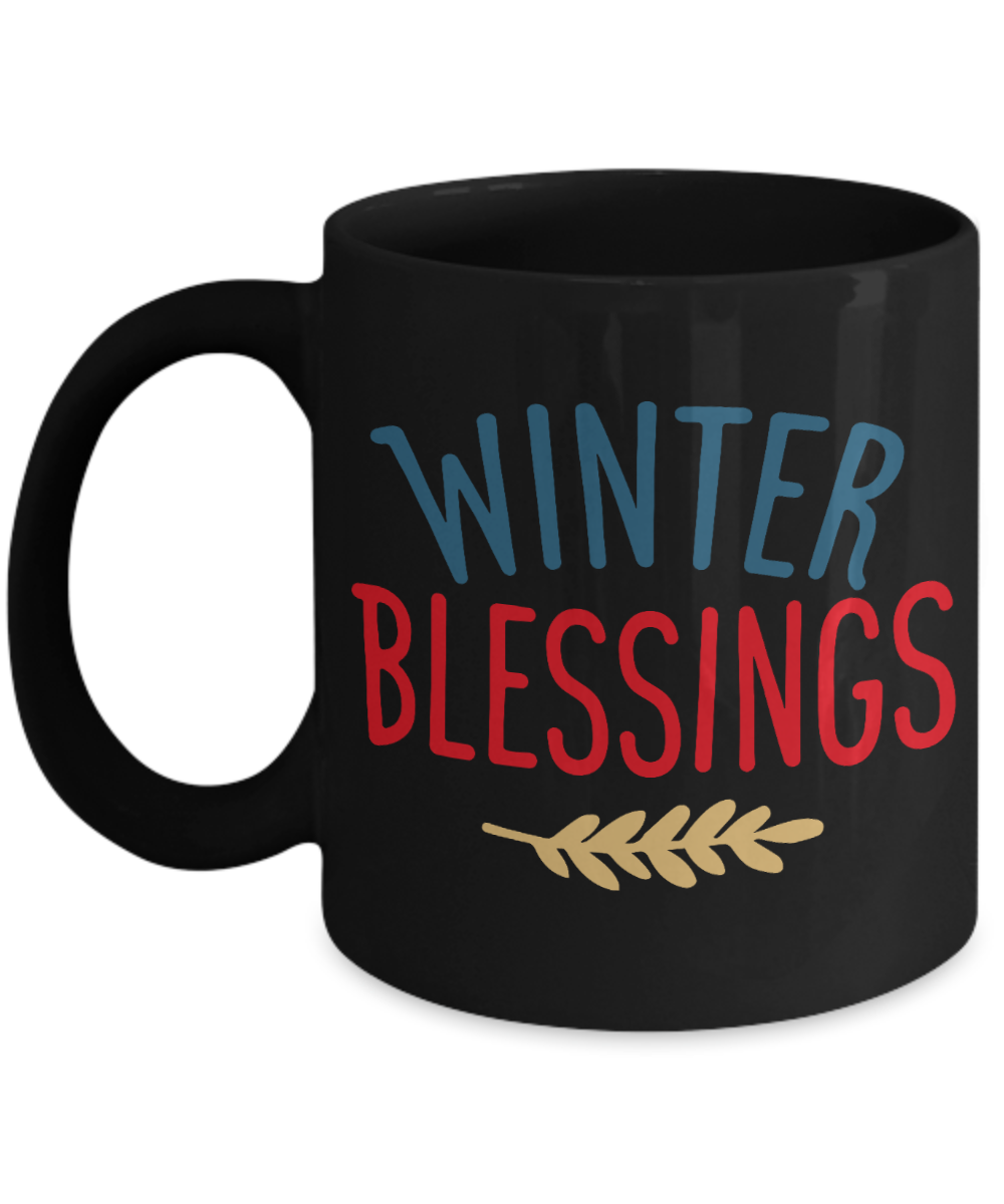 Knightmare before christmas mug - Winter Blessings - Funny Christmas Gifts Mugs, Christmas Gifts for family Ceramic Cup Black, Funny Mugs Gift Ideas 11 Oz