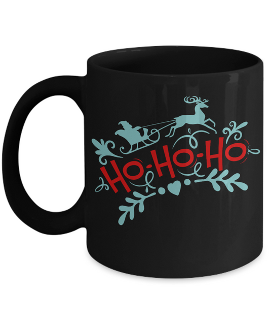 Knightmare before christmas mug - Ho Ho Ho - Funny Christmas Gifts Mugs, Christmas Gifts for family Ceramic Cup Black, Funny Mugs Gift Ideas 11 Oz