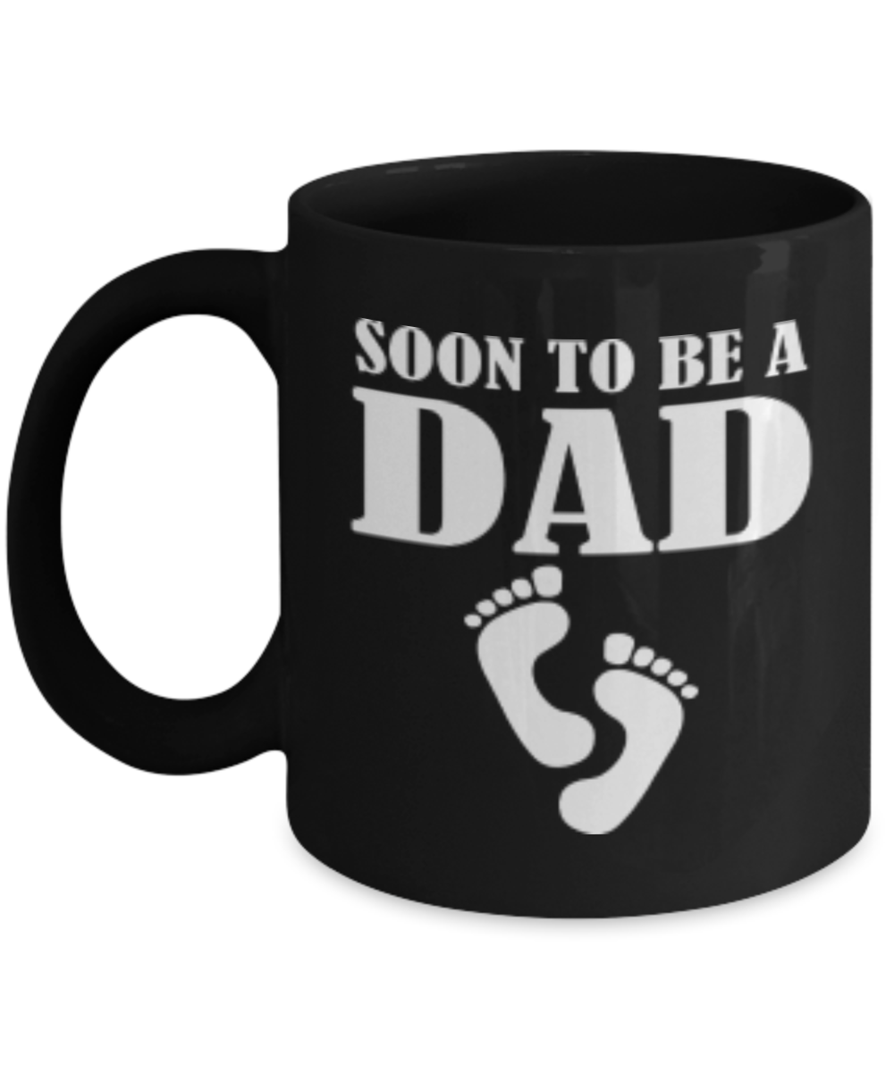 Soon To Be A Dad Coffee Mug - Future Dad Black Porcelain Coffee Cup,Premium 11 oz coffee cup