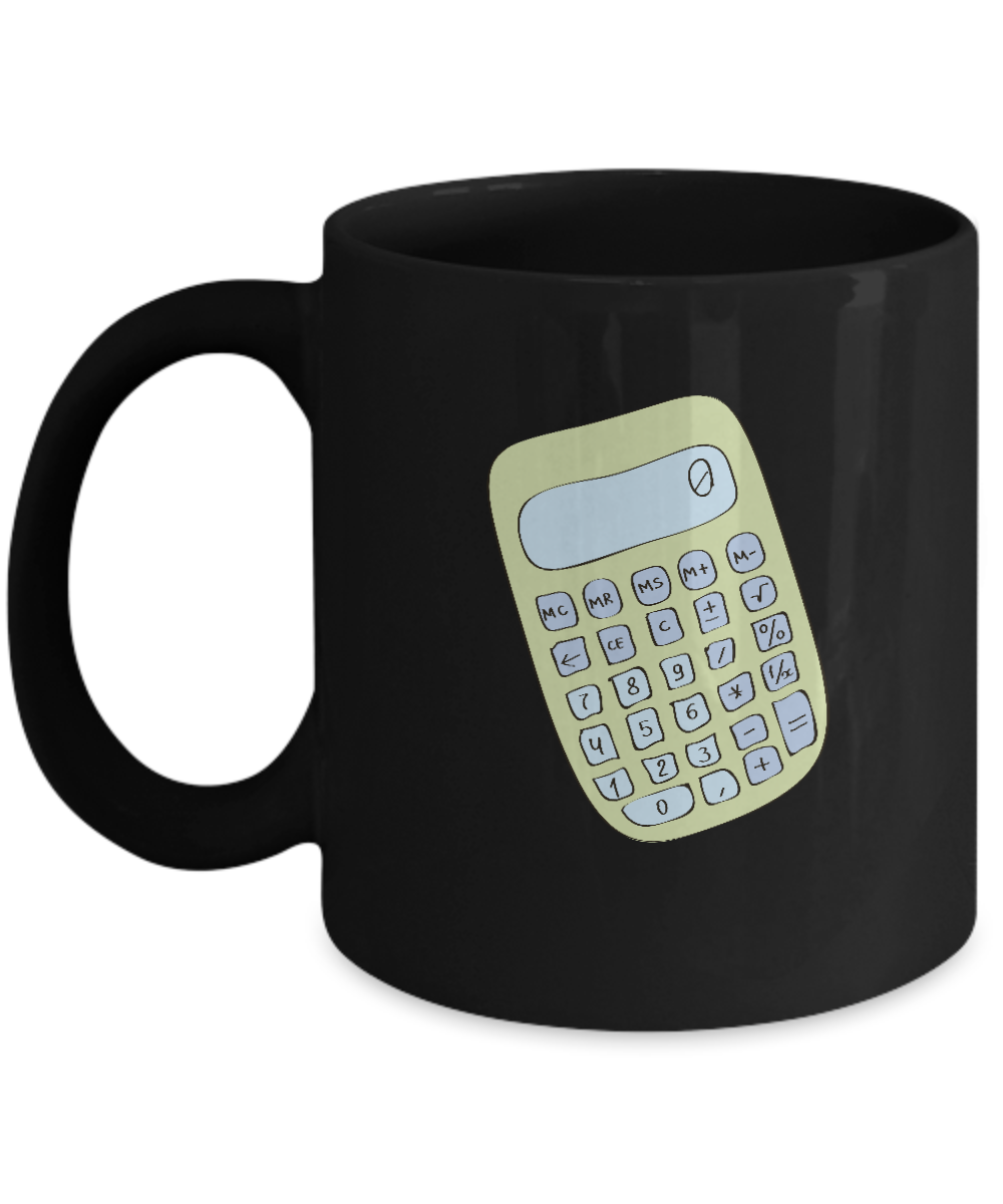 Calculator Funny Black Mugs - Funny coffee mugs - Porcelain Funny Black coffee mugs 11 oz