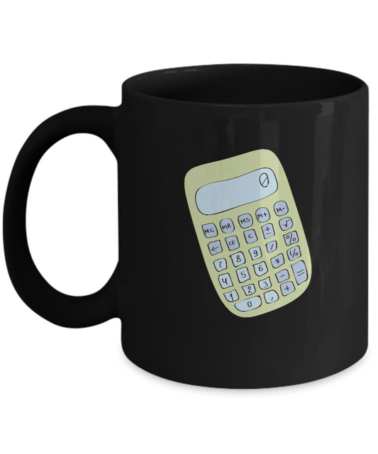 Calculator Funny Black Mugs - Funny coffee mugs - Porcelain Funny Black coffee mugs 11 oz