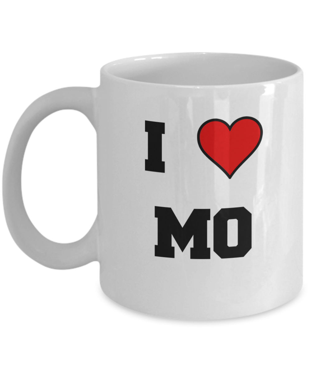 Missouri Mug, I Love Missouri MO Abbreviation USA States Ceramic Coffee Mug Tea Cup Gifts Mugs 11 oz   Funny Mugs