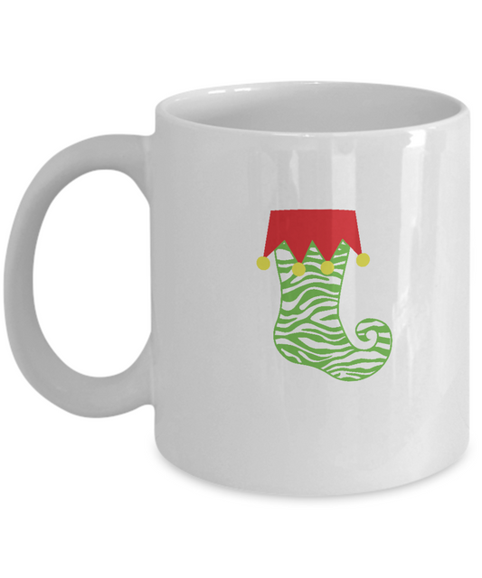 Pattern Stocking Green waves coffee mugs - Funny Christmas White coffee mugs 11 oz