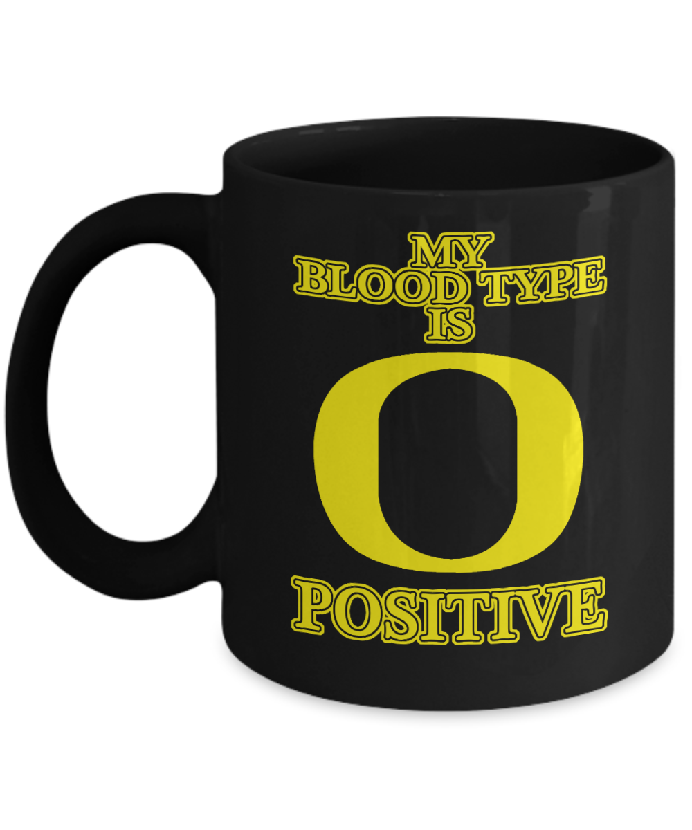 Blood Donor Is a Hero Gift Coffee Mug, My Blood Type Is O Positive-Black Porcelain Coffee Mug 11 oz
