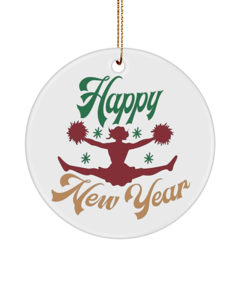 Happy New year Christmas Ceramic Ornaments, 2021 Happy New Year Ornament, New Beginnings Christmas Tree Decor, Ornaments