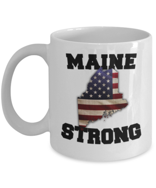 Maine State coffee mug - Porcelain White Funny Coffee Mug, White coffee mugs 11 oz